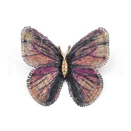 Butterfly Alloy Polyester Brooches for Backpack Clothes JEWB-M070-04PG-03-1