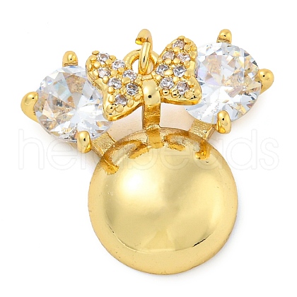 Rack Plating Brass Micro Pave Cubic Zirconia Pendants KK-Z063-19G-1