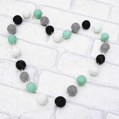 Felt Ball Garlands AJEW-CJC0001-41C-1