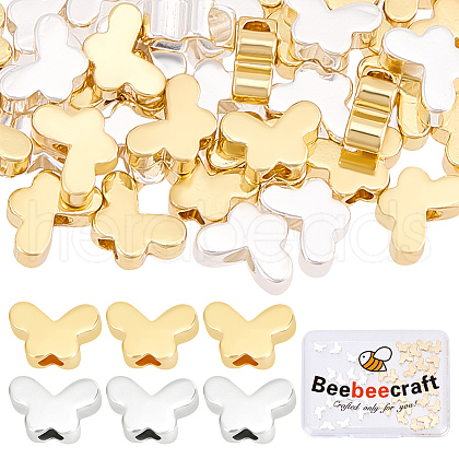 Beebeecraft 50Pcs 2 Colors Brass Beads KK-BBC0015-28-1