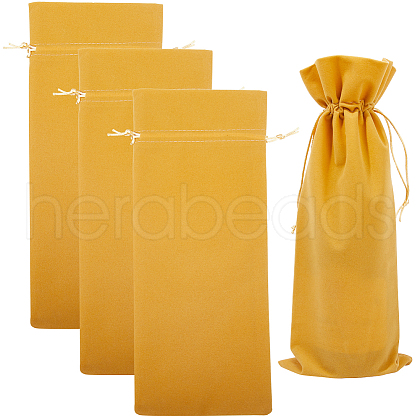 Beebeecraft 4Pcs Velvet Wine Bottle Packing Pouches ABAG-BBC0001-13C-1