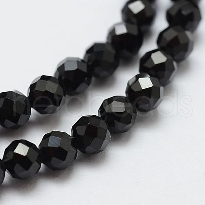 Natural Black Spinel Beads Strands X-G-E366-07-5mm-1