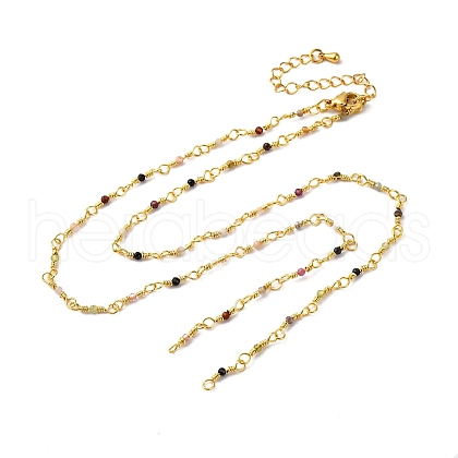 Brass Chain Necklace Making KK-K337-13G-06-1