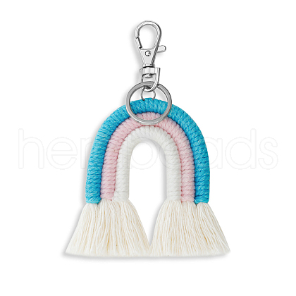 Boho Rainbow Keychain Weaving Macrame Rainbow Tassel Keychain Cute Keychain for Women Girl Bag Wallet Accessories FIND-SZC0013-279-1