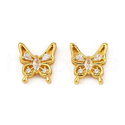 Brass Clear Cubic Zirconia Beads KK-Q081-13A-MG-1