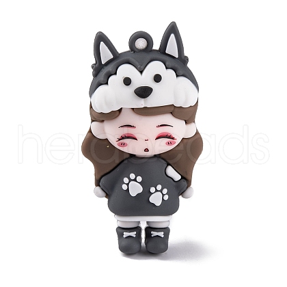 The 12 Chinese Zodiac Girl Doll PVC Plastic Pendants KY-S172-16L-1