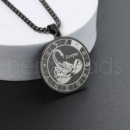 201 Stainless Steel Pendant Necklaces with Alloy Box Chain WGA45A6-20-1