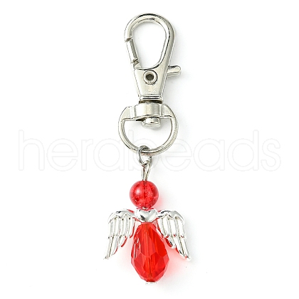 Angel Glass Pendant Decoration HJEW-JM01557-03-1