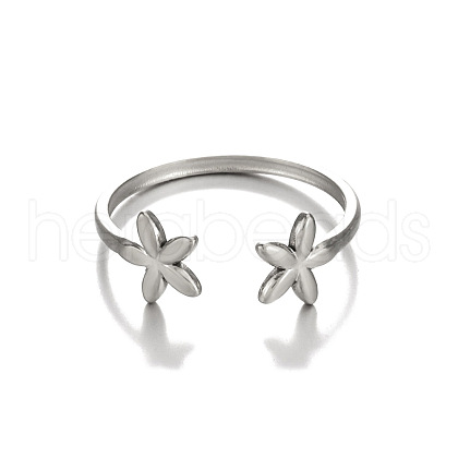 Stainless Steel Open Cuff Rings PW-WG0B9F2-02-1