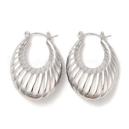 Non-Tarnish 304 Stainless Steel Thick Hoop Earrings EJEW-Z022-07P-1