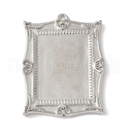Brass Brass Pendant Cabochon Settings KK-V005-02P-04-1