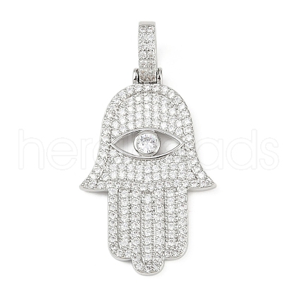 Brass Micro Pave Cubic Zirconia Pendants KK-R224-09P-1