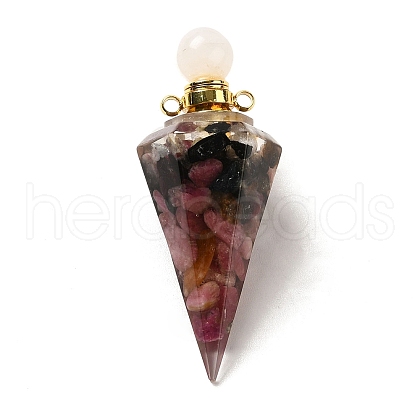 Natural Tourmaline Perfume Bottle Pendants G-H285-01G-07-1