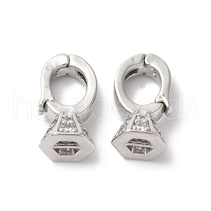 Brass Micro Pave Clear Cubic Zirconia Enhancer Shortener Pendant Bails KK-H483-02P-1