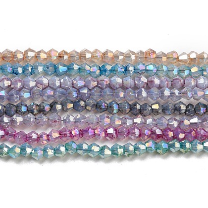 Baking Painted Transparent Glass Beads Strands DGLA-F002-04-1