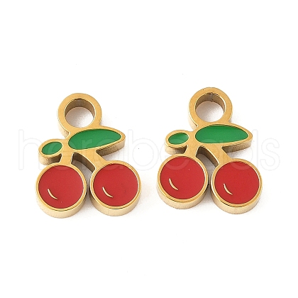 304 Stainless Steel Enamel Charms STAS-R168-02A-G-1