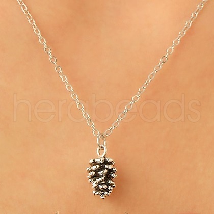 Fashionable Alloy Pinecone Pendant Necklaces for Women FS-WG44DA2-06-1