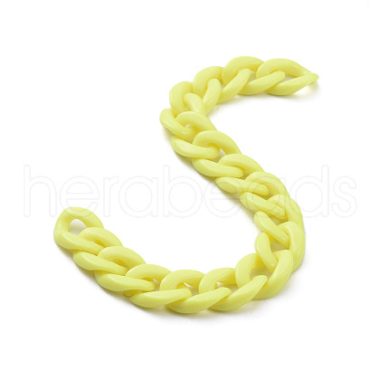 Handmade Opaque Acrylic Curb Chains X-AJEW-JB00662-08-1