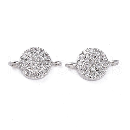 Brass Micro Pave Cubic Zirconia Links connectors ZIRC-G157-36P-1