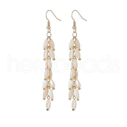 Natural Pearl Tassel Dangle Earrings EJEW-JE05209-1