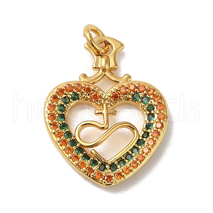 Rack Plating Brass Micro Pave Cubic Zirconia Pendants KK-K377-74G-1