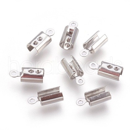 Tarnish Resistant 304 Stainless Steel Folding Crimp Ends STAS-P207-03P-C-1