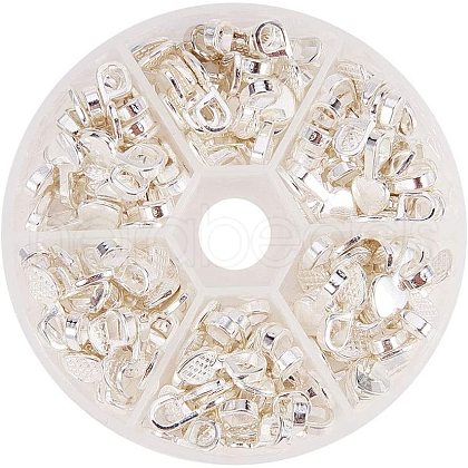 Tibetan Style Glue-on Flat Pad Bails TIBE-PH0004-51S-1