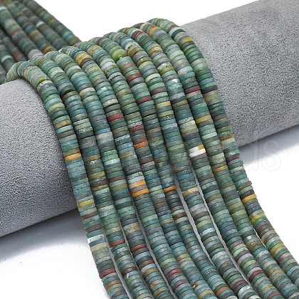 Natural Moss Agate Beads Strands G-P575-B31-6x1mm-1