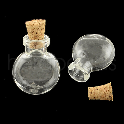 Flat Round Glass Bottle for Bead Containers X1-AJEW-R045-07-1