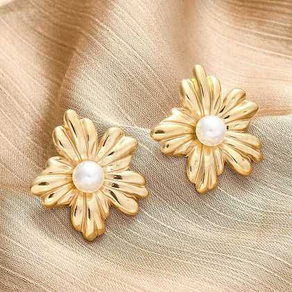 304 Stainless Steel Stud Earrings EJEW-B108-12G-1