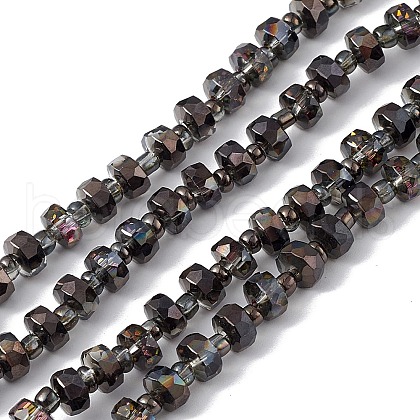 Transparent Electroplate Glass Beads Strands EGLA-F153-HP02-1