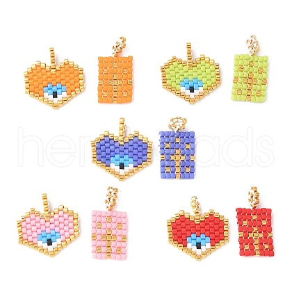 2Pcs Handmade Loom Pattern MIYUKI Glass Seed Beads PALLOY-MZ00607-1