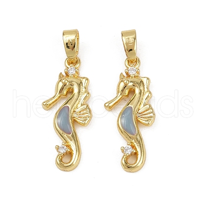 Brass Micro Pave Cubic Zirconia Pendants KK-C093-20G-1