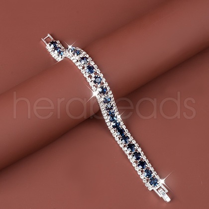 Square Alloy Rhinestone Cup Chain Bracelets for Women WG1D83C-02-1