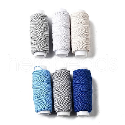 6Pcs 6 Colors Round Polyester Ultra-Thin Elastic Thread for Sewing Machines EW-K001-01D-0.5mm-1