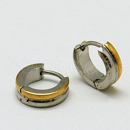 Personalized Unisex 304 Stainless Steel Huggie Hoop Earrings EJEW-G120-37C-1