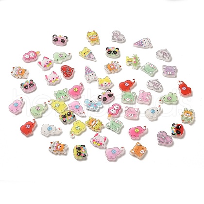 Cartoon Animal Opaque Resin Cabochons RESI-K019-45-1