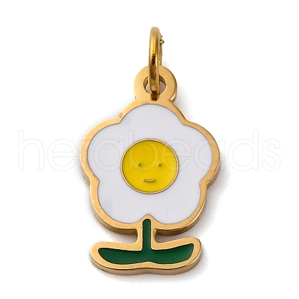 316 Surgical Stainless Steel Enamel Pendants STAS-K258-40E-G-1