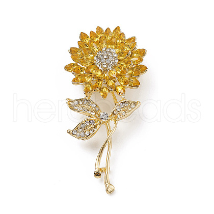 Rhinestone Brooch Pin PALLOY-K002-01KCG-03-1