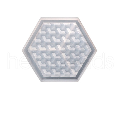 Hexagon Shape Cup Mat Food Grade Silicone Molds WG13514-02-1