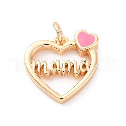 Mother's Day Brass Enamel Pendants X-KK-D360-21G-02-1