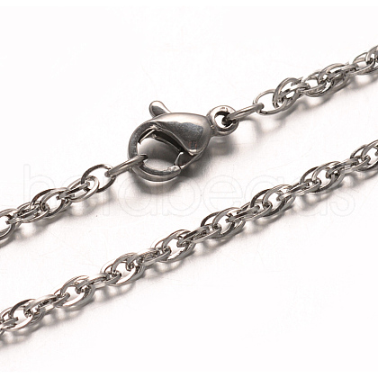 Non-Tarnish 304 Stainless Steel Double Link Chains Necklaces NJEW-L398-02P-1