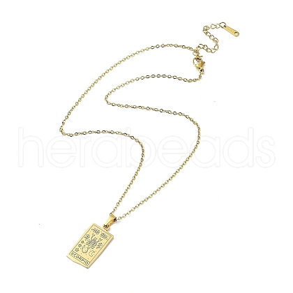 Rectangle with Twelve Constellations Pendant Necklaces NJEW-D069-01G-08-1