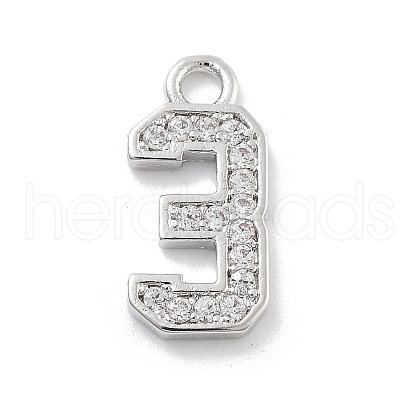 Brass Micro Pave Clear Cubic Zirconia Pendants ZIRC-I067-02D-1