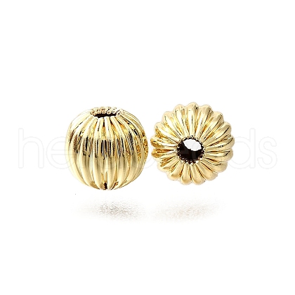 Brass Corrugated Beads KK-V011-01B-G-1
