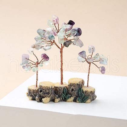 Natural Fluorite Chips Tree Decorations PW-WG91169-03-1