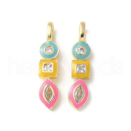 Brass Micro Pave Cubic Zirconia Pendants KK-P290-46G-1