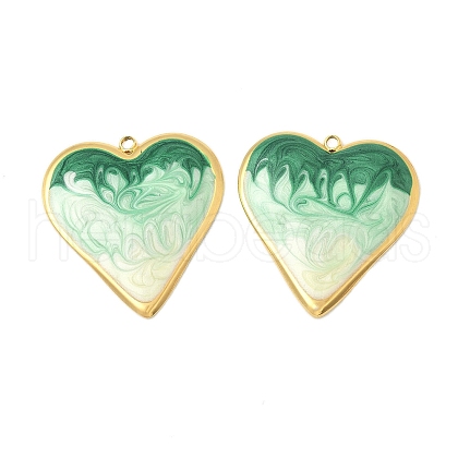 304 Stainless Steel Enamel Pendants STAS-V015-42G-03-1