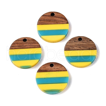 Epoxy Resin & Walnut Wood Pendants RESI-N039-121A-1