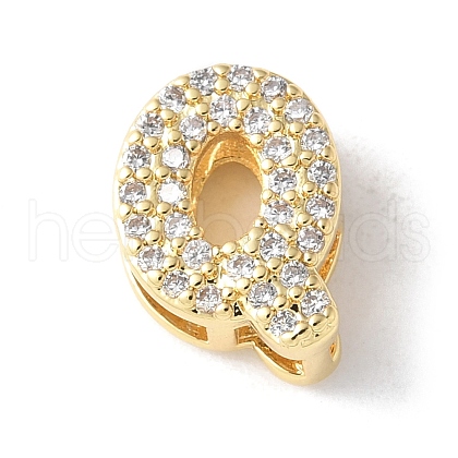 Brass Micro Pave Clear Cubic Zirconia Initial Multi-strand Links KK-S520-01G-17-1